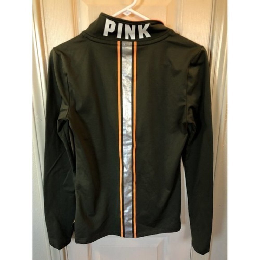 Victoria’s Secret Womens Small 1/4 Zip Dark Green Long Sleeve Athletic Shirt - Picture 2 of 5